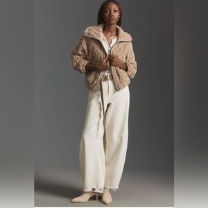 Anthropologie Pilcro textured faux fur jacket in beige